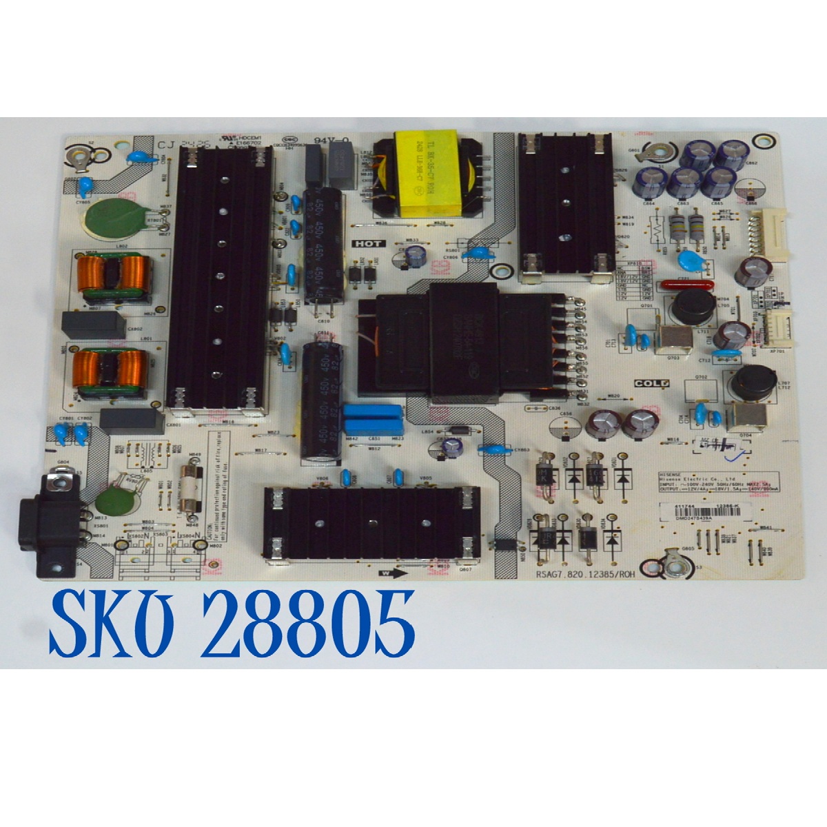 FUENTE DE PODER ORIGINAL PARA TV HISENSE / NUMERO DE PARTE 411744 / RSAG7.820.12385/ROH / 12385-K / HDCEM1 / CQC13134095636 / PANEL HD650H1U51-T0LHB6/ROH / DISPLAY T650QVN07.5 / MODELO 65QD6N