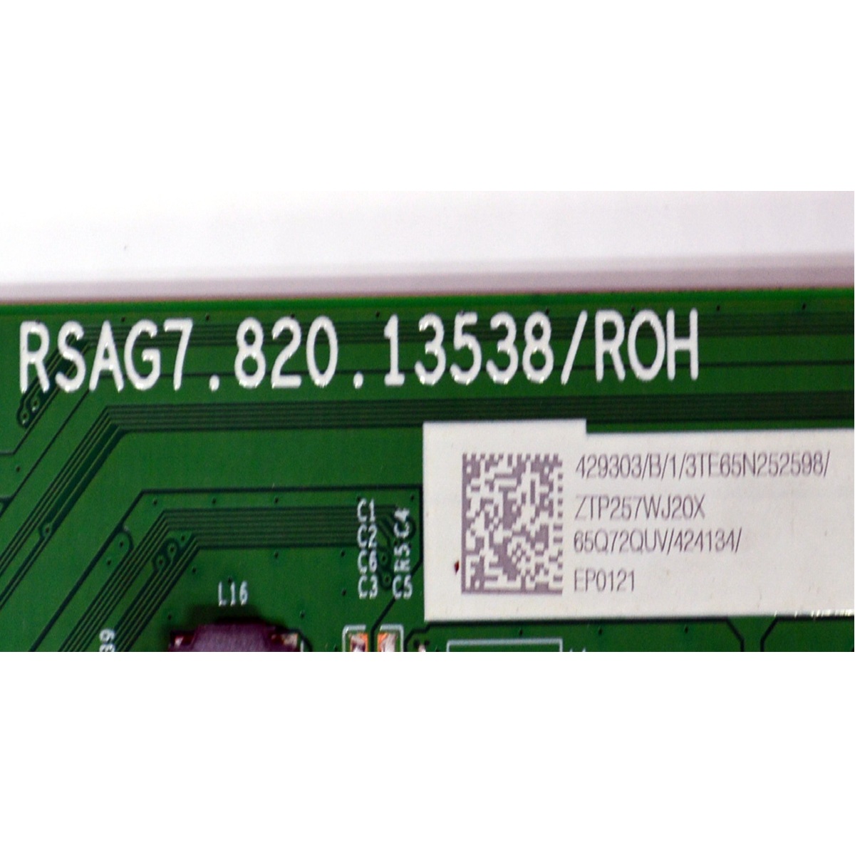 MAIN ORIGINAL PARA TV HISENSE 4K UHD HDR VIDAA / NUMERO DE PARTE 429303 / RSAG7820.13538/ROH / 424134 / 65Q72QUV / PANEL HD650J3U52-T0L5 / DISPLAY T650QVN07.5 / MODELO 65U6QV - Imagen 2