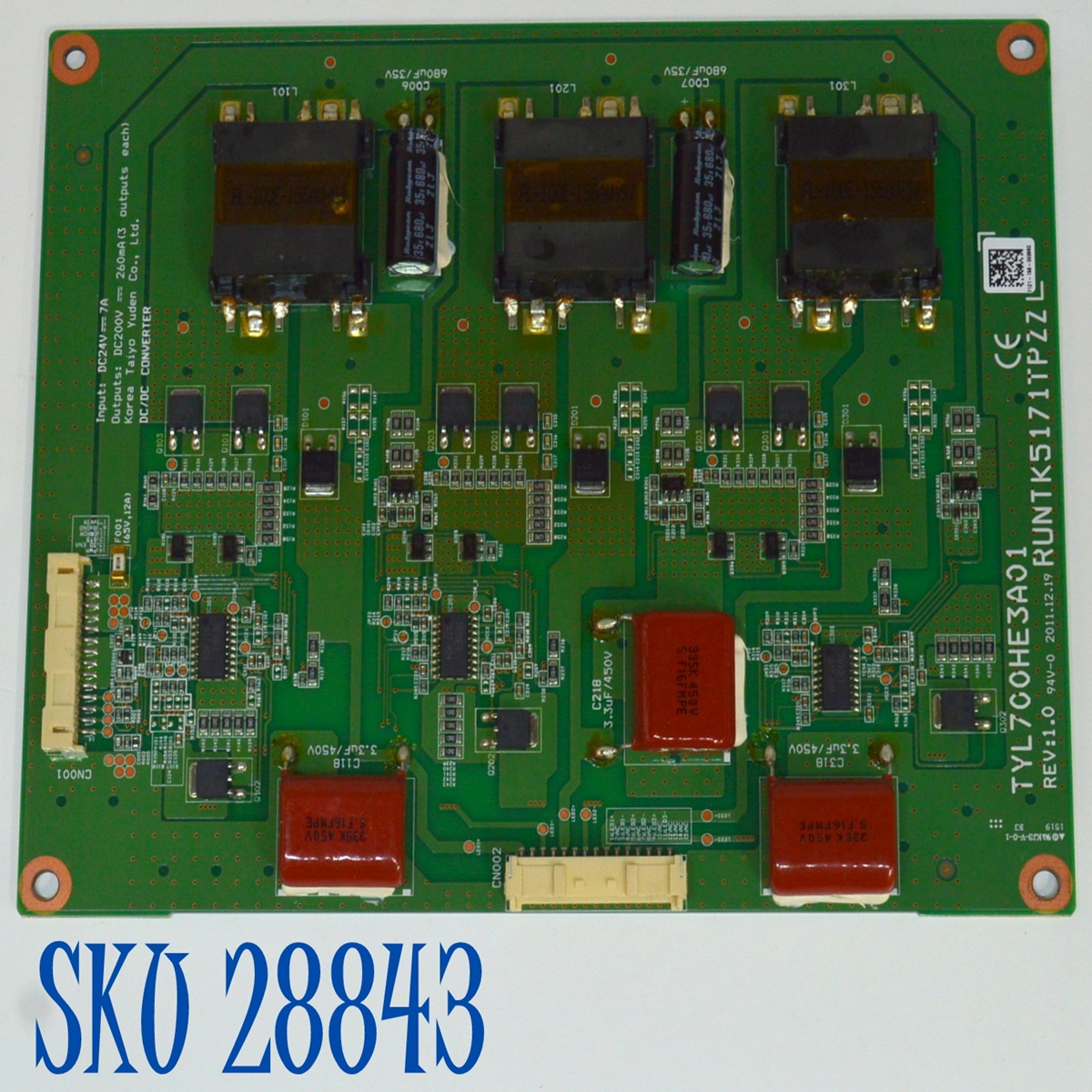 LED DRIVER ORIGINAL PARA TV/MONITOR CISCO TELEPRESENCE / NUMERO DE PARTE RUNTK5171TPZZ / TYL700HE3A01 / MODELO CTS-5K-70-G1