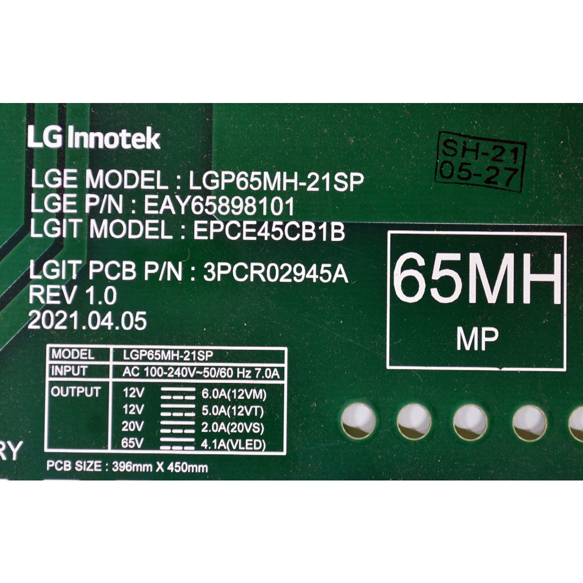 FUENTE DE PODER ORIGINAL PARA TV LG / NUMERO DE PARTE EAY65898101 / LGP65MH-21SP / EPCE45CB1B / 3PCR02945A / 65898101 / PANEL HC650MQB-ABDA1-2141 / MODELO 65QNED99UPA / 65QNED99UPA.AUSYLJR - Imagen 2