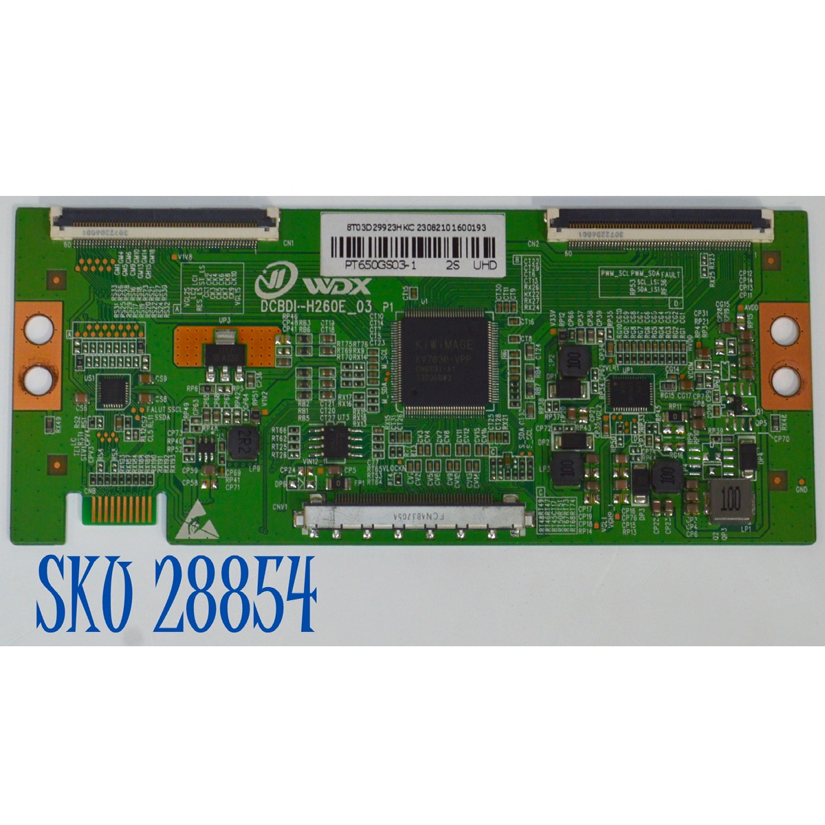 T-CON ORIGINAL PARA TV EVL / NUMERO DE PARTE PT650GS03-1 / DCBDI-H260E_03 / 8T03D29923HKC / 23082101600193 / DISPLAY PT650GS03-1 / MODELO 65EVLS4