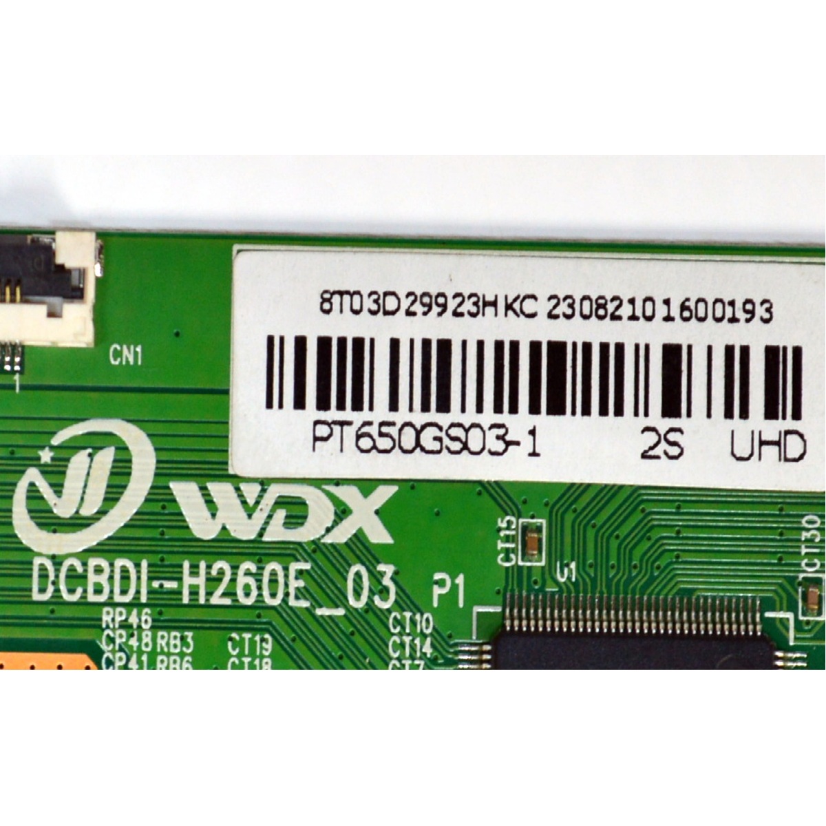 T-CON ORIGINAL PARA TV EVL / NUMERO DE PARTE PT650GS03-1 / DCBDI-H260E_03 / 8T03D29923HKC / 23082101600193 / DISPLAY PT650GS03-1 / MODELO 65EVLS4 - Imagen 2