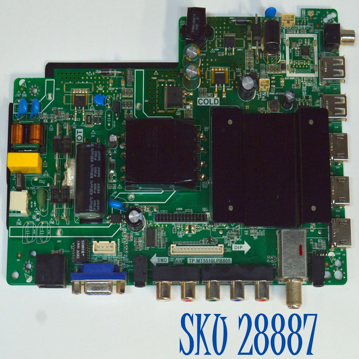 MAIN FUENTE COMBO ORIGINAL PARA TV QUARONI FULL HD ANDROID / NUMERO DE PARTE TP.MT5510I.PB805 / N19071654 / PT430CT02-1 / DISPLAY PT430CT02-1 / MODELO Q43DFHDS8-Q