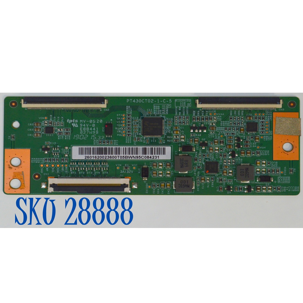 T-CON ORIGINAL PARA TV QUARONI / NUMERO DE PARTE 2601620023600 / 2601620023600T05 / PT430CT02-1-C-5 / DISPLAY PT430CT02-1 / MODELO Q43DFHDS8-Q