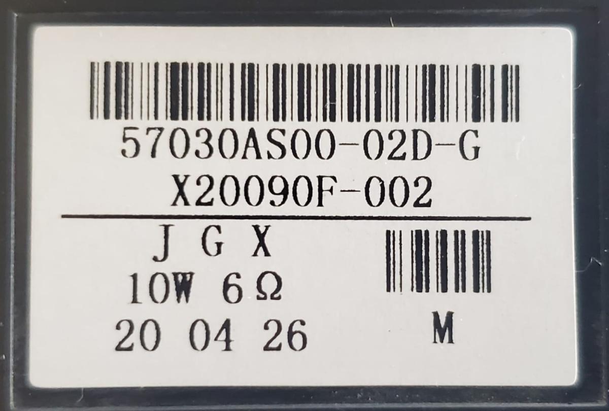 KIT DE BOCINAS ORIGINAL PARA TV  VIZIO (2PZ) NUMERO DE PARTE X20090F / X20090F-002 / X20090F-001 / 57030AS00-02D-G / 6Ω / 10W  / 20 04 26 / MARCA VIZIO / JGX/ MODELO V605-H3 / E70-F3 - Imagen 2