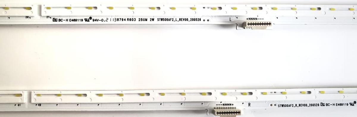 KIT DE LEDS PARA TV LG ((2PIEZAS)) NUMERO DE PARTE  STW500AF2_R_REV00_200526 / 7700-650000-L010/ 7700-650000-R-010 / PANEL  HC500EQF-VKGA1-214X / DISPLAY PT500GT03-1 VER.1.0 / MARCA LG / MODELO 50QNED80UQA.BUSSLJM - Imagen 2