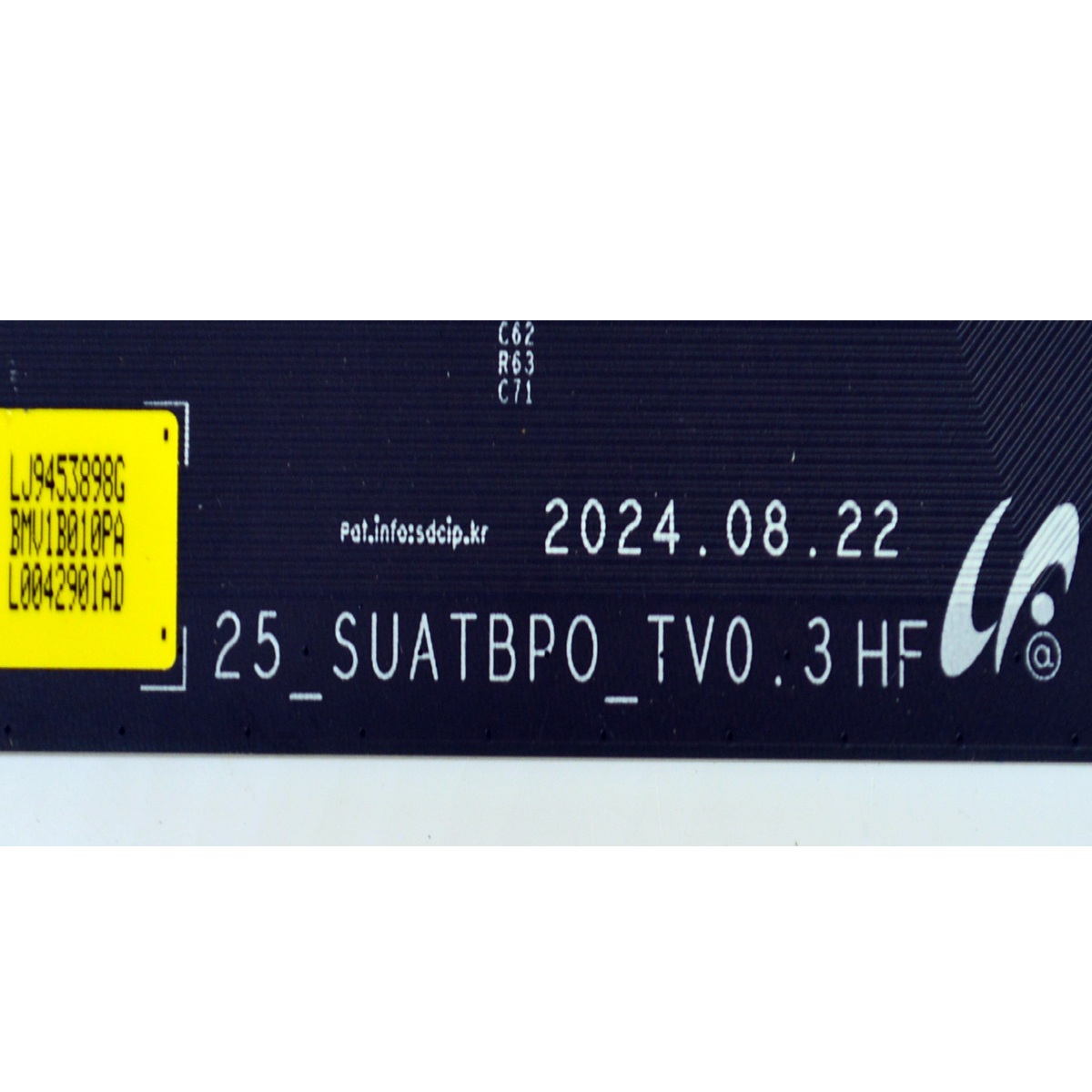 T-CON ORIGINAL PARA TV SONY / NUMERO DE PARTE 102399011 / LJ94453898G / 25_SUATBPOV0.3 HF / QAC650AB02-B01 / 1-023-990-11 / PANEL YDFO065UND11 / MODELO K-65XR80CM2 - Imagen 3