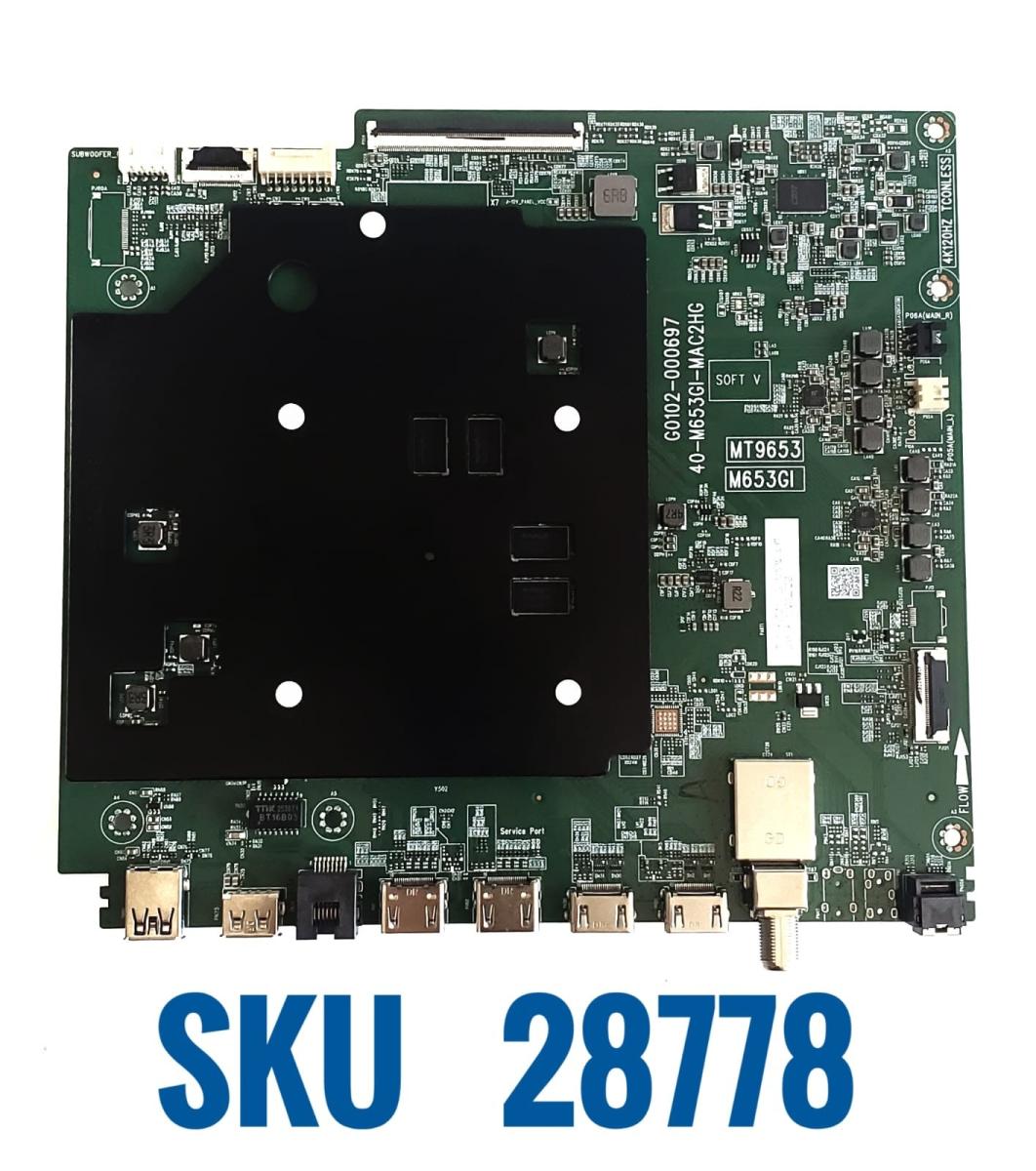 MAIN ORIGINAL PARA TV TCL 4K UHD HDR GOOGLE TV / NUMERO DE PARTE G0301-000613 / G0102-000697 /  40-M653GI-MAC2HG / MT9653 / M653GI  / PANEL LVU550NDAL / DISPLAY ST5461D20-9 V2.1 / MARCA TCL / MODELO 55Q77K