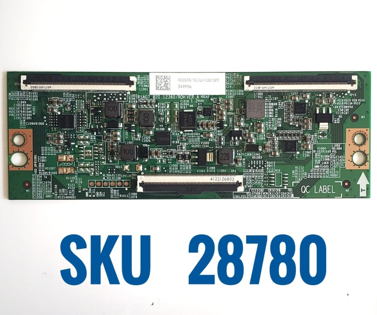 T-CON ORIGINAL PARA TV HISENSE 4K UHD VIDAA 75" NUMERO DE PARTE 405510 / 344996/  RSAG7.820.12360/ROH VER.A /4DE45028A PANEL HD750H1U71-T0L8B1/R / DISPLAY HV750QUB-F92 / MARCA HISENSE / MODELO 75A6NV
