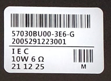 KIT DE BOCINAS ORIGINAL PARA TV VIZIO  57030BU00-3E6-G / 2005291223001/ IEC /10W 6Ω /21 12 25 / MARCA VIZIO / MODELOS M75Q6-J03 - Imagen 2