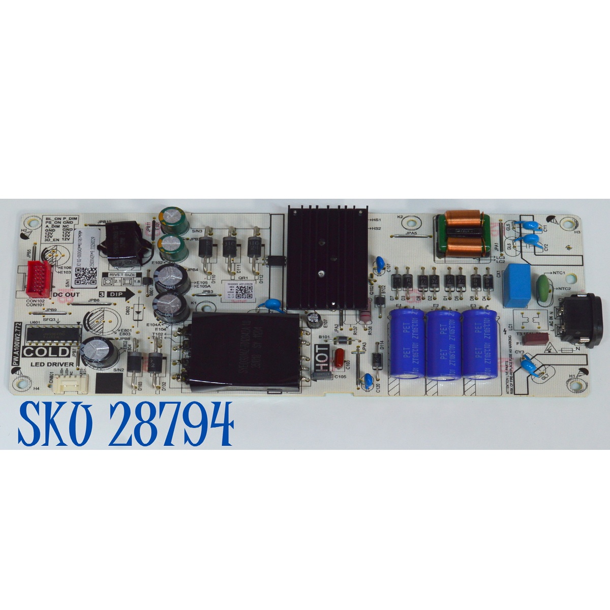FUENTE DE PODER ORIGINAL PARA TV TCL / NUMERO DE PARTE 30102-000043 / PW.A100W2.772 / B25031429 / PANEL LVU550NDAL / DISPLAY ST5461D17-1 / MODELO 55S451G