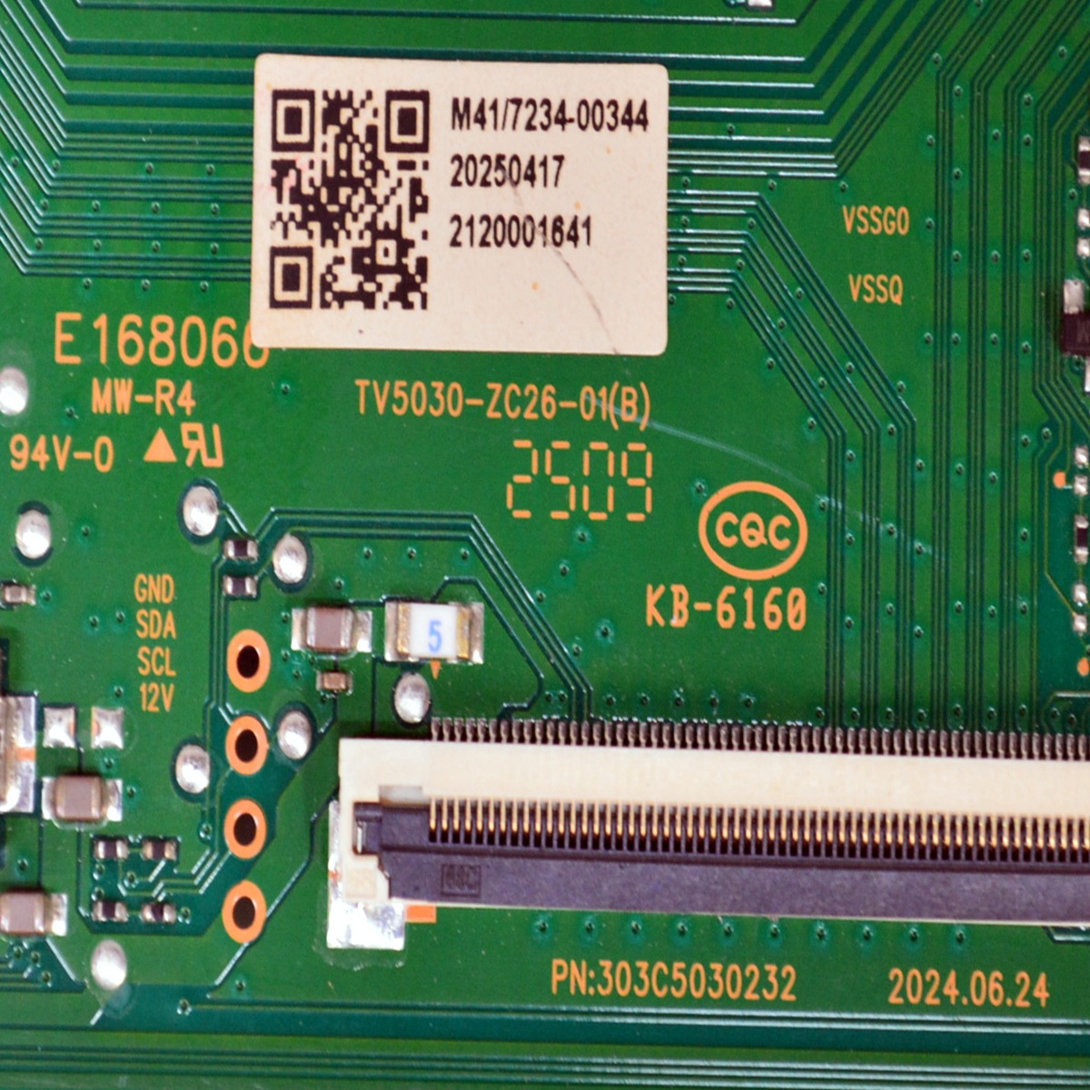T-CON ORIGINAL PARA TV JVC / NUMERO DE PARTE TV5030-ZC26-01 / TV5030-ZC26-01(B) / 303C5030232 / 513C5030M41 / M41/7234-00344 / 2120001641 / DISPLAY HF550QUB-F21 / MODELO SI55QRF - Imagen 2