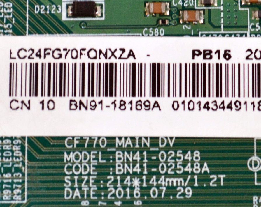 MAIN ORIGINAL PARA MONITOR SAMSUNG FULL HD / NUMERO DE PARTE BN91-18169A / BN41-02548A / BN41-02548 / BN9118169A / MODELO LC24FG70FQNXZA - Imagen 2