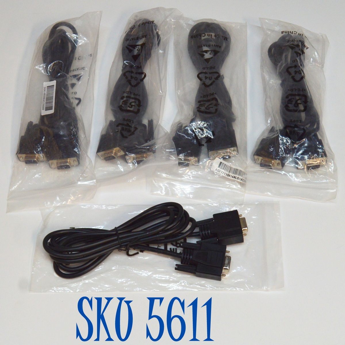 KIT DE CABLES VGA HEMBRA A HEMBRA  ORIGINAL 5 PIEZAS PARA DIFERENTES DISPOSITIVO  LG.  “NUEVO“ / NUMERO DE PARTE  EAD61485520 / 9 PINES / 30V / 2.0M / COMPATIBLE CON DIFERENTES DISPOSITIVOS        