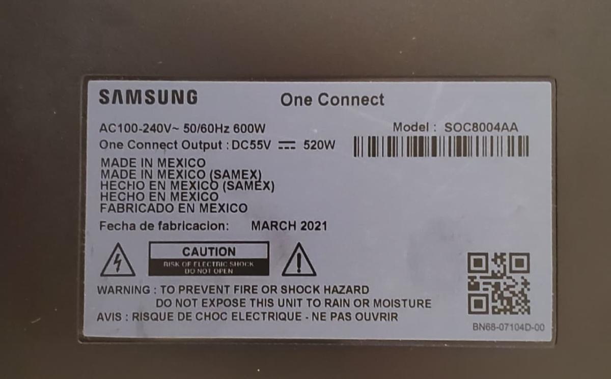 ONE CONNECT NUEVO  PARA TV SAMSUNG  / NUMERO DE PARTE BN96-52977A / SOC8004AA / BN9652977A / BN44-01125A / CABLE BN3902688A / MODELOS QA85QN900ASXNZ / QN85QN800AFXZA / QN85QN850AFXZA - Imagen 3