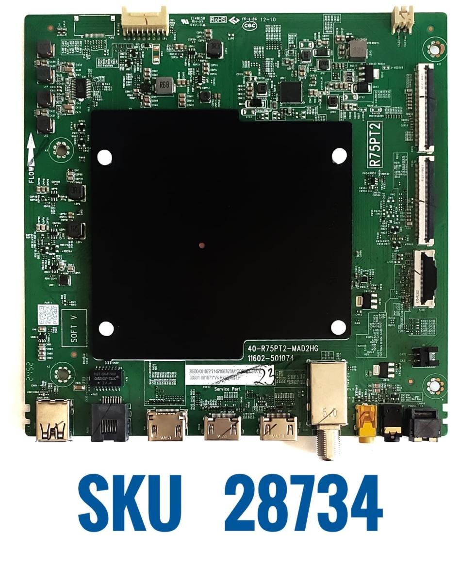 MAIN ORIGINAL PARA TCL QLED 4K  SMART TV  NUMERO DE PARTE  30800-001079 /  30801-001071 / 40-R75PT2-MAD2HG  /  11602-501074 / R75PT2/ DISPLAY V500DJ8-Q01 F4  / MARCA TCL / MODELO 50Q5K.