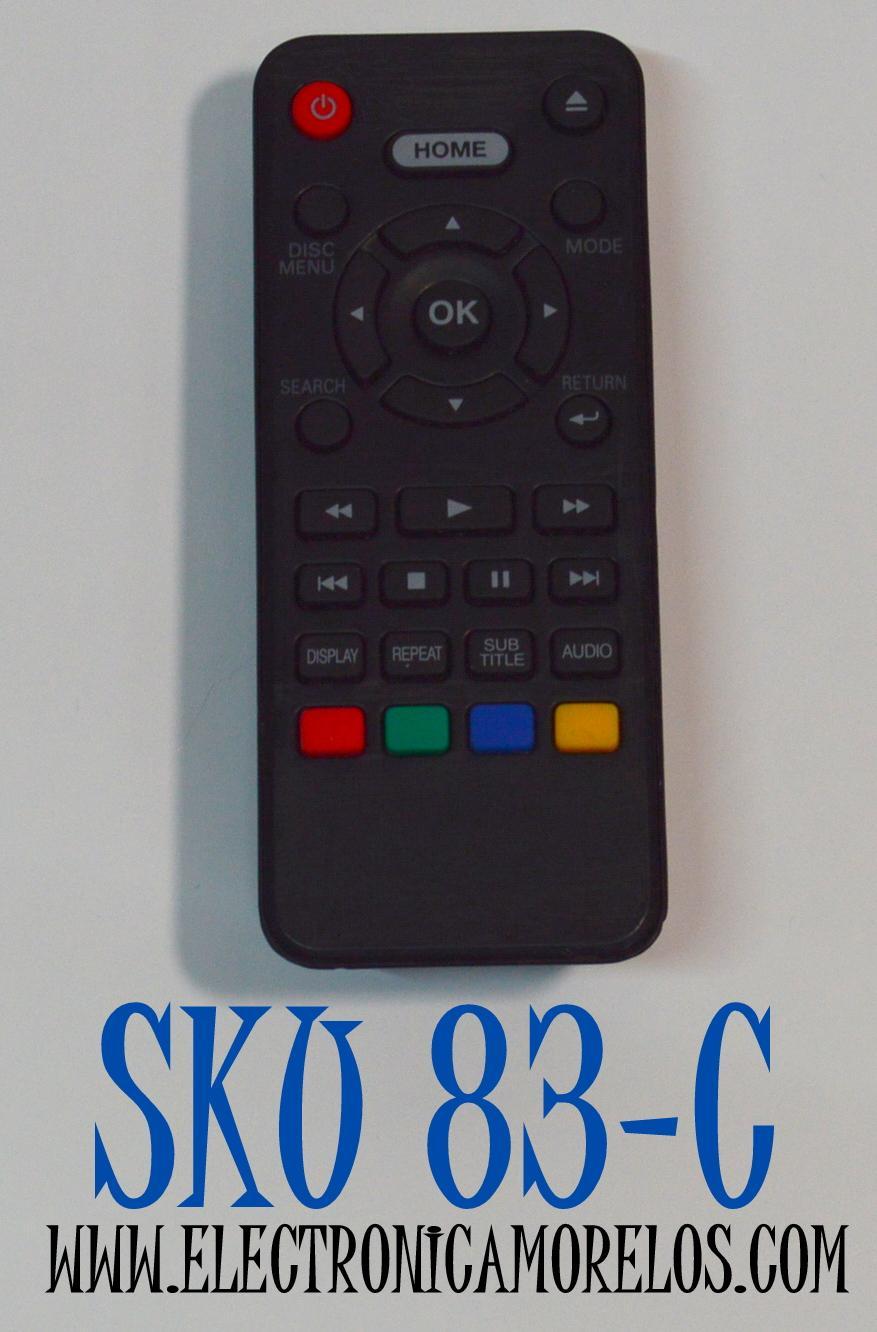 CONTROL REMOTO PARA REPRODUCTORES DE BLU-RAY/DVD SANYO / NUMERO DE PARTE NC088UL / 2VMM00767 / NC098 / NC092 / NC088 / NC097 / MODELO FWB505F / FWBP505FN / FWBP506FF / FWBP507FF / FWBP505FK / FWBP505FP / FWBP505FN / COMPATIBLE CON LA MARCA PHILIPS