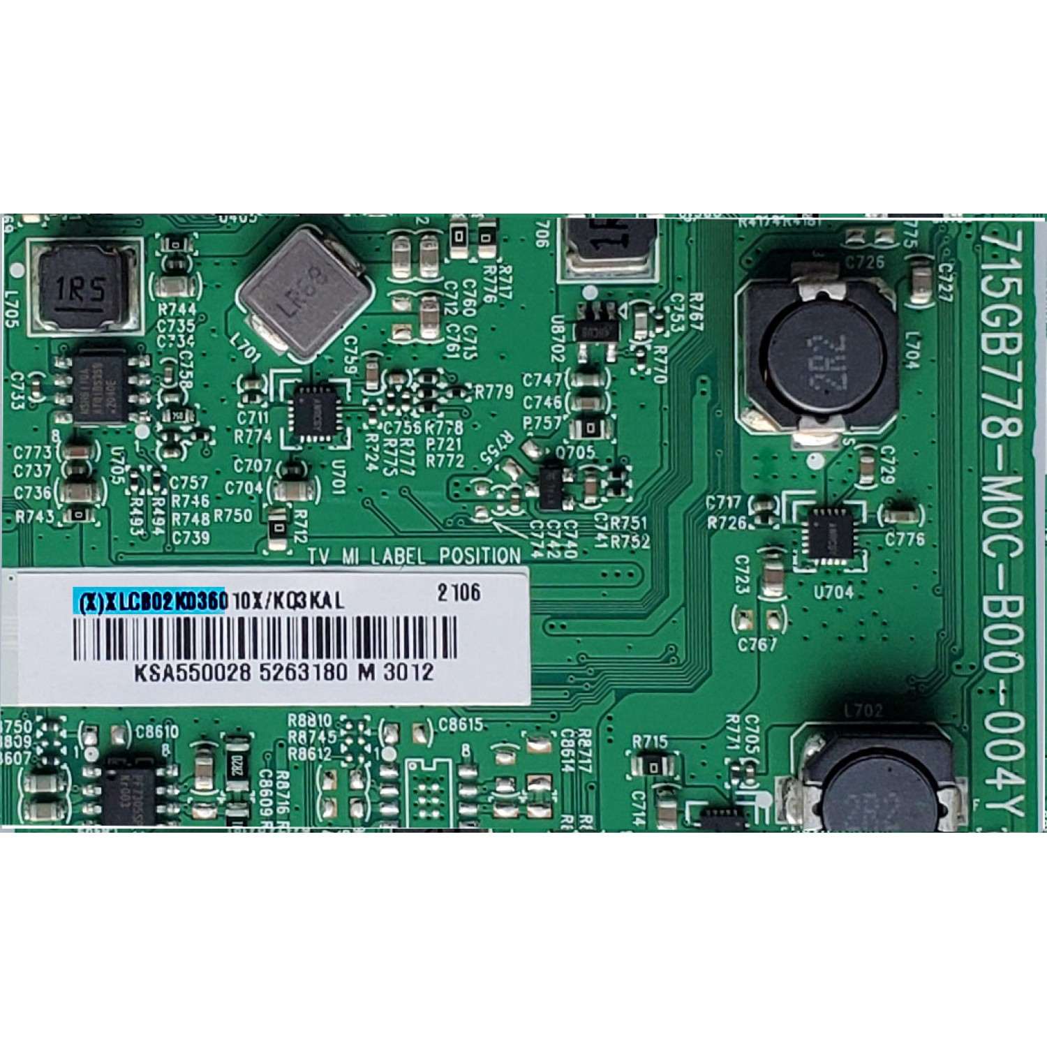KIT DE TARJETAS PARA TV VIZIO / MAIN (X)XLCB02K036 / 715GB778-M0C-B00-004Y / FUENTE (X)ADTVK1811ABL / 715GB897-P01-000-003S / T-CON 5555T45C07 / T550QVN10.0 / MODELO M55Q6-J01 - Imagen 3