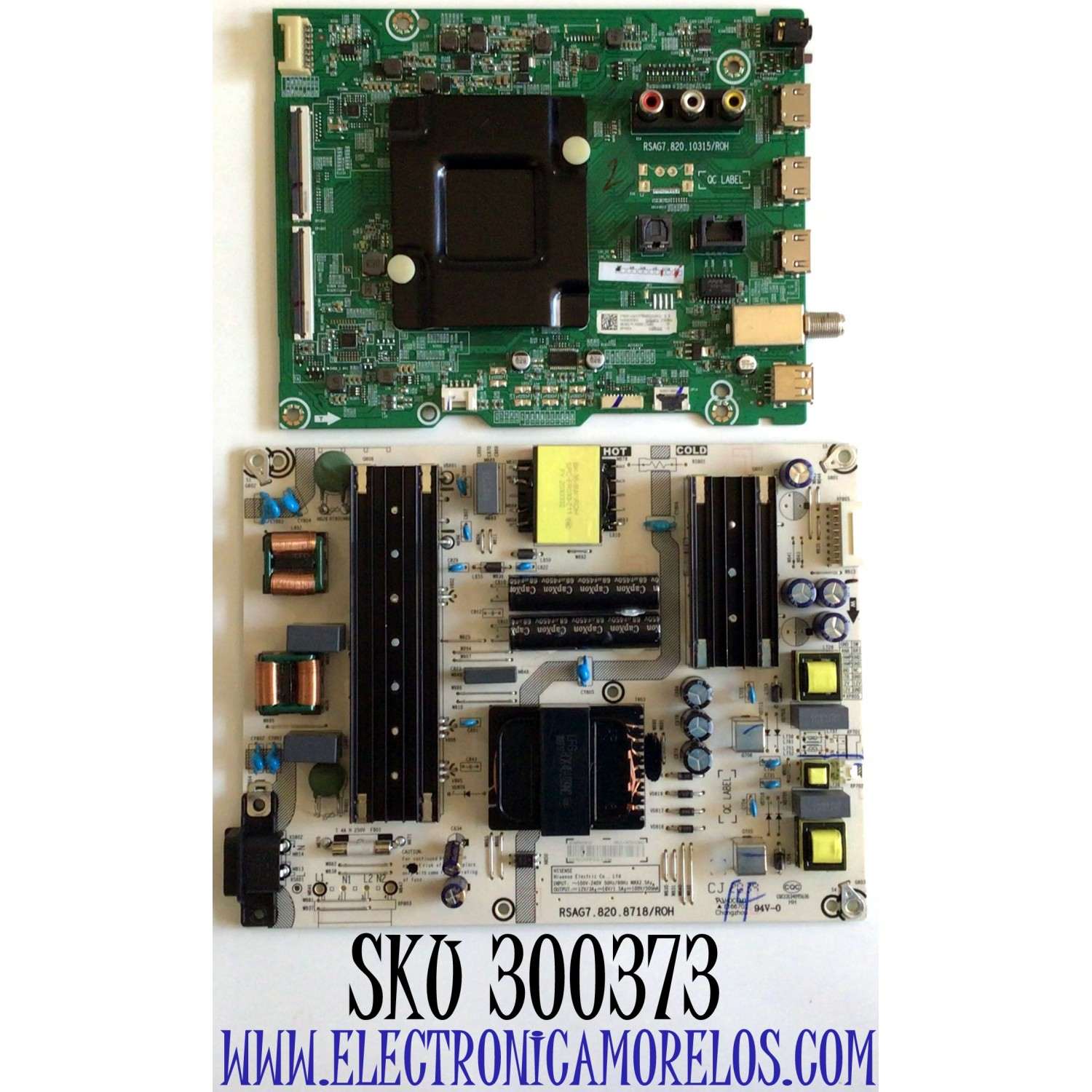 KIT DE TARJETAS PARA TV HISENSE / NUMERO DE PARTE MAIN 278091 / RSAG7.820.10315/ROH / 65A521FUR(0001) / 278090 / FUENTE 268696 / HLL-4365WU / RSAG7.820.8718/ROH / CQC13134095636 / PANEL HD650Y1U71-T0L1/WG\S0\GM\ROH / DISPLAY HV650QUB-F90 / MODELO 65R6E4