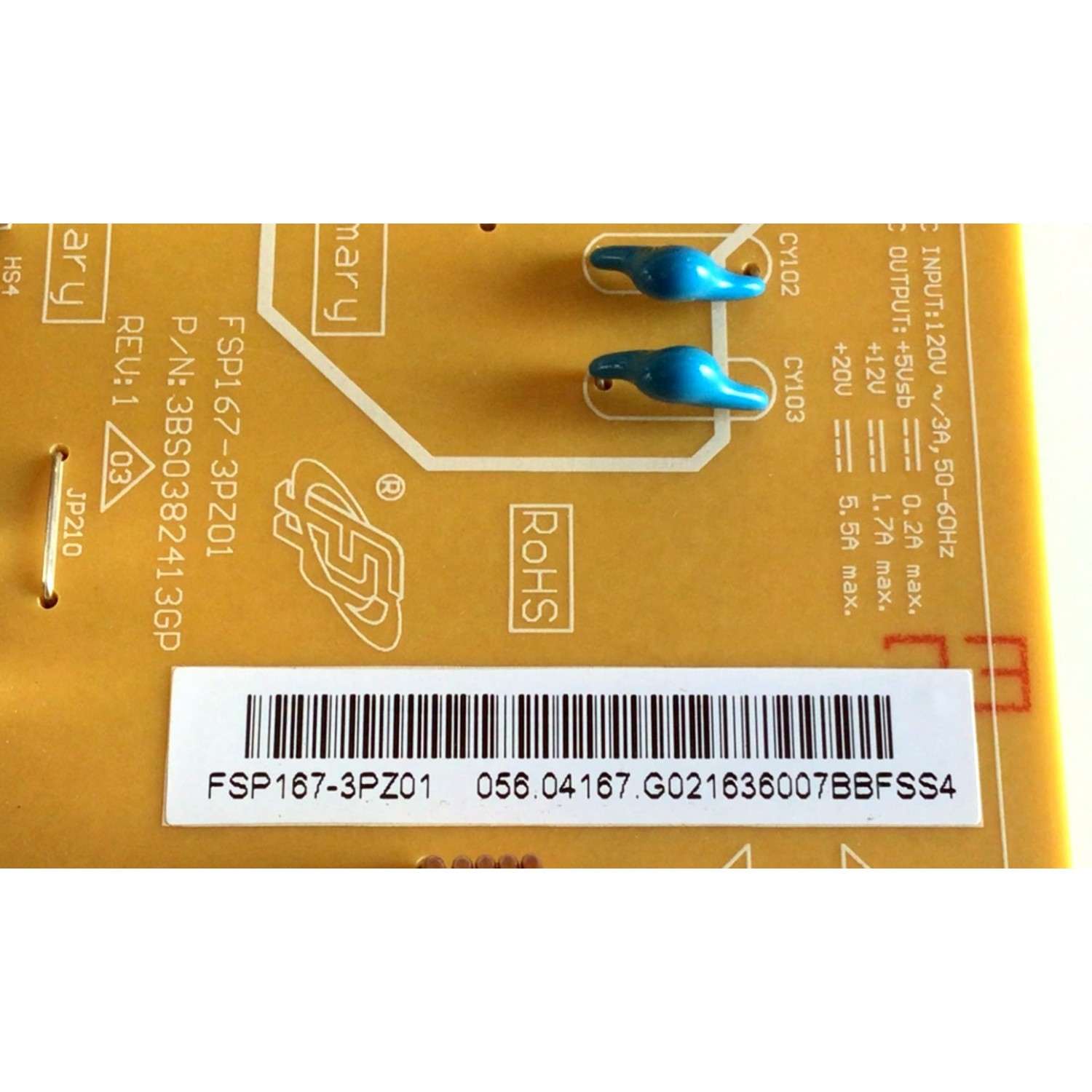 KIT DE TARJETAS PARA TV VIZIO / NUMERO DE PARTE MAIN 75500W01C003 / 755.00W01.C003 / 748.00W04.0011 / 14034-1 / FUENTE 056.04167.G021 / 05604167G021 / FSP167-3PZ01 / 3BS0382413GP / PANEL T550HVN08.5 / MODELO D55-D2 LWZJUC - Imagen 2
