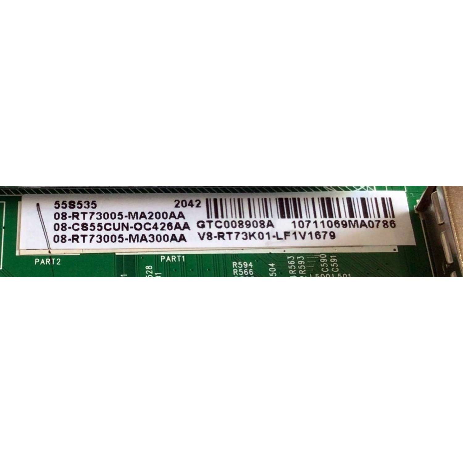 KIT DE TARJETAS PARA TV TCL / MAIN 08-CS55CUN-OC426AA / 40-RT73H2-MAA2HG / RT73H2 / RTD2873 / FUENTE 08-P241W0L-PW200AE / 40-P241WL-PWE1CG / DRIVER 08-D55S530-DR200AA / 40-D55S53-DRB2LG / T-CON 342911009L / ST5461D13-2-C-2 / 34.29110.09L / MODELO 55S535 - Imagen 2