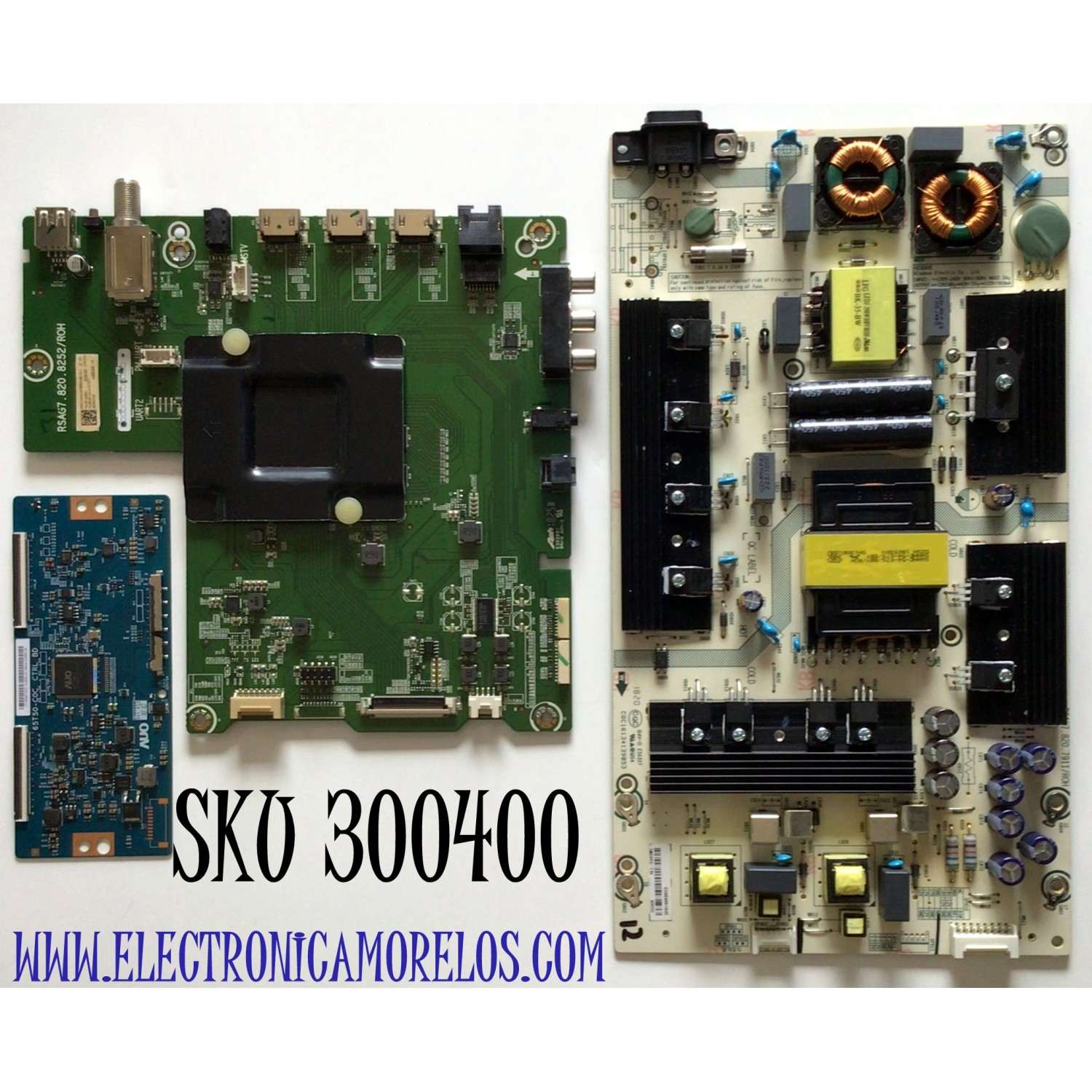 KIT DE TARJETAS PARA TV HISENSE·ROKU 4K·UHD·HDR / MAIN 233010 / RSAG7.820.8252/ROH / 233007 / FUENTE 232436 / RSAG7.820.7911/ROH / HLL-5465 / T-CON 55.65T50.C13 / 5565T50C13 / PANEL HD650S1U51-L2\S0\GM\ROH / DISPLAY T650QVN06.3 / MODELO 65R6070E 65A6100