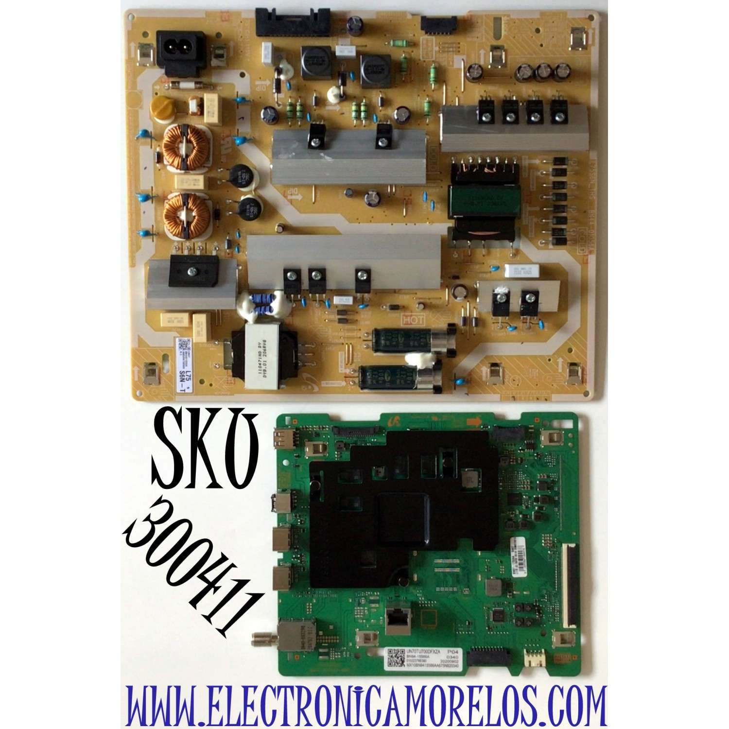 KIT DE TARJETAS PARA TV SAMSUNG 4K UHD SMART TV / NUMERO DE PARTE MAIN BN94-15566A / BN41-02751A / BN97-17938A / BN41-02751A-000 / BN96-51294N / FUENTE BN44-01056A / BN4401056A / L75S6N_THS / PANEL CY-BT070HGJV1H / MODELO UN70TU700D / UN70TU700DFXZA GB02