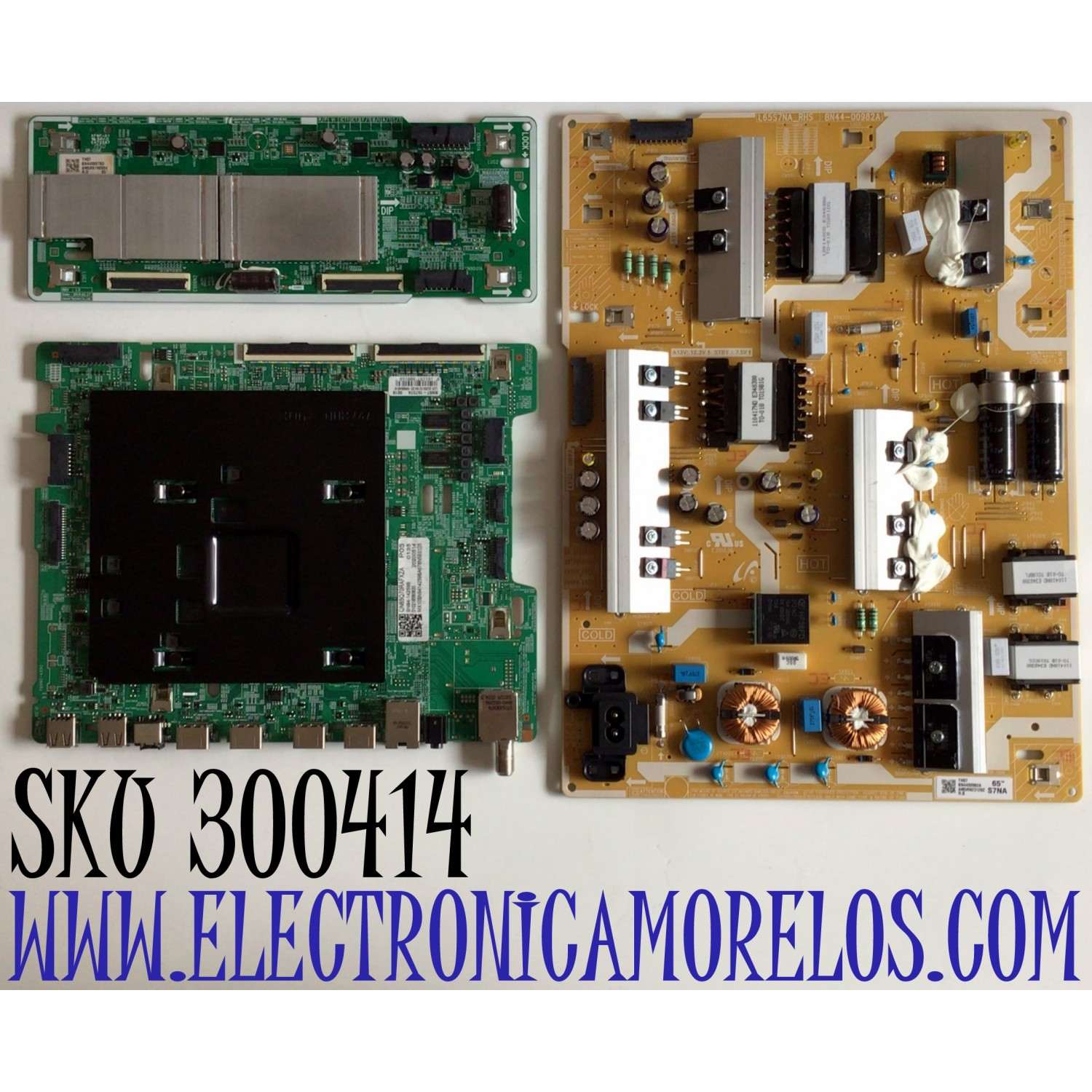 KIT DE TARJETAS PARA TV SAMSUNG / MAIN BN94-14259B / BN41-02695A / BN97-15737A / DRIVER BN44-00978D / L65S7ND_RHS / FUENTE BN44-00982A / L65S7NA_RHS / PANEL CY-TR065FLLVAH / DISPLAY BN9648160A / LSF650FF12-P02 / MODELO QN65Q70RAFXZA FC02