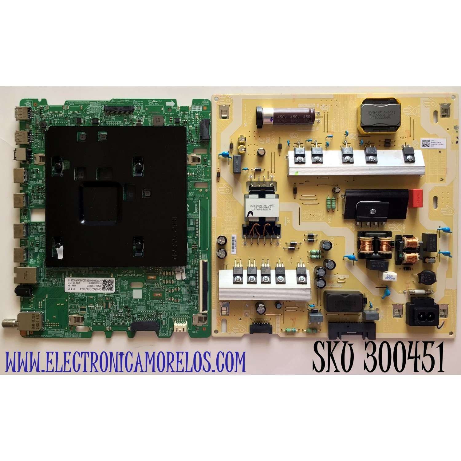 KIT DE TARJETAS PARA TV SAMSUNG MAIN BN94-15822D / BN41-02749A / BN97-18104A / FUENTE BN44-01062A / L55E8_TSM / BN4401062A/ PANEL CY-RT055FGAV4H / MODELO QN55Q7DTAFXZA AB04