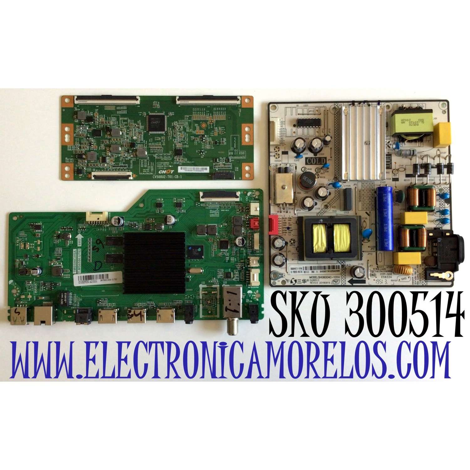 KIT DE TARJETAS PARA TV PHILIPS / NUMERO DE PARTE MAIN SVS586TA34-MA200CK / T.MS6586.U782 / 1MS586C2ISA / V8-MS86MNA-LF1V217 / T-CON CV500U2-T01-CB-1 / E3CCBB50001 / FUENTE 81-PBE055-H4C13A / SHG6004C-101H / PANEL LVU500CHDX / MODELO 50PFL5504/F8