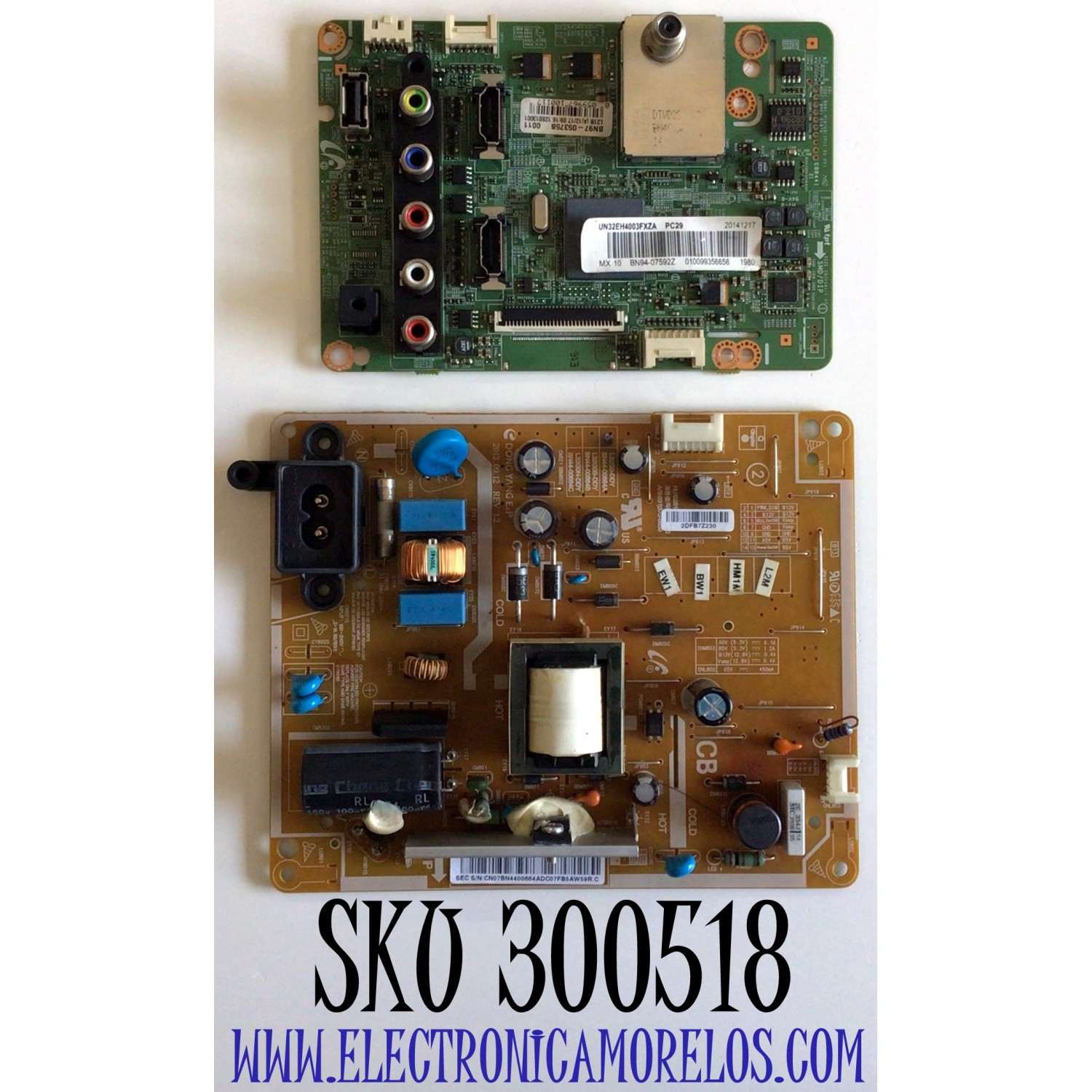 KIT DE TARJETAS PARA TV SAMSUNG HD SMART TV / NUMERO DE PARTE MAIN BN94-07592Z / BN41-01876B / BN97-05375B /  FUIENTE BN44-00664A / BN4400664A / L32G0-DDY / PANEL CY-DH032AGHV1H / MODELO UN32EH4003 / UN32EH4003FXZA / UN32EH4003FXZA LD11