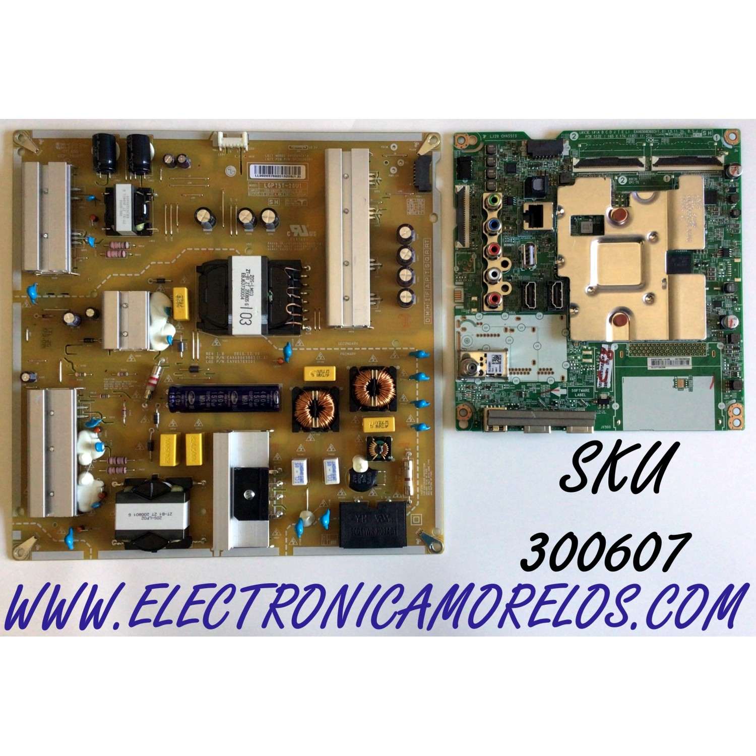 KIT DE TARJETAS PARA TV LG 4K UHD SMART TV / NUMERO DE PARTE MAIN EBT66433002 / EAX69083603 / EAX69083603(1.0) / FUENTE EAY65769201 / EAX69063801 / 65769201 / LGP75T-20U1 / EPCD21CA1A / PANEL NC750DQG-ABGR3 / MODELO 75UP7070PUD / 75UP7070PUD.BUSFLKR