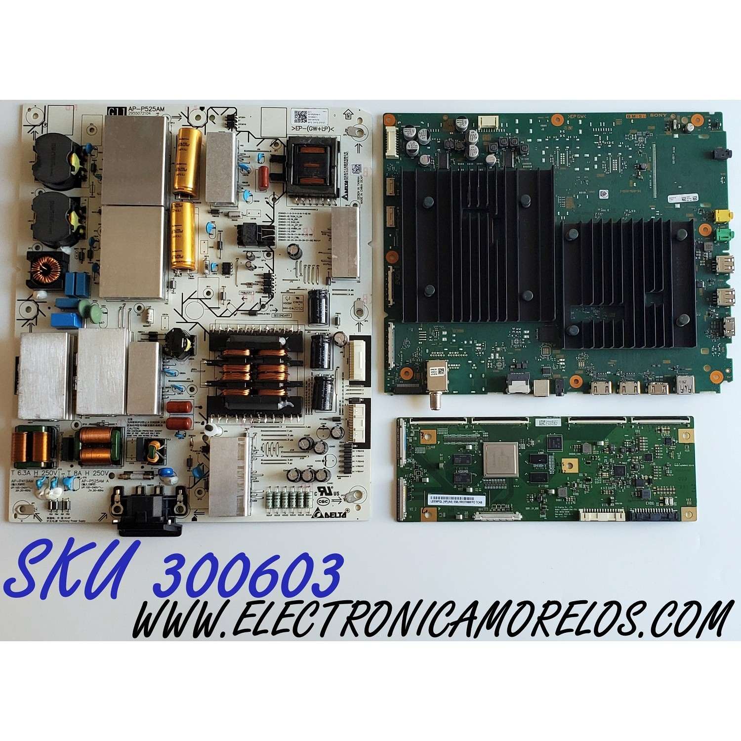 KIT DE TARJETAS PARA TV SONY BRAVIA 4K·UHD·HDR  / NUMERO DE PARTE MAIN A5026207A 534 / 1-010-522-31 / A-5026-207-A534 / T-CON 6871L-6385B / 6870C-0848C / FUENTE 101055011 / 1-010-550-11 / AP-P525AM / PANEL YDBO065UNG01 / MODELO XR-65A80J / XR65A80J