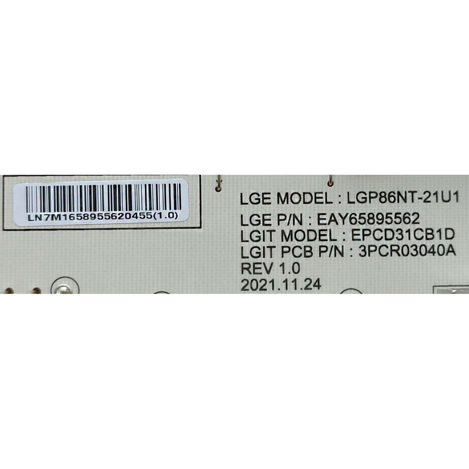 KIT DE TARJETAS PARA TV LG / MAIN EBT67333401 / EAX69763506(1.0) / FUENTE EAY65895562 / LGP86NT-21U1 / T-CON 6871L-6102D / 6870C-0834B / PANEL NC860TQF-AAKH3 / DISPLAY LC860DQR(SP)(A1) / MODELO 86UQ8000AUB.BUSYLKR - Imagen 2