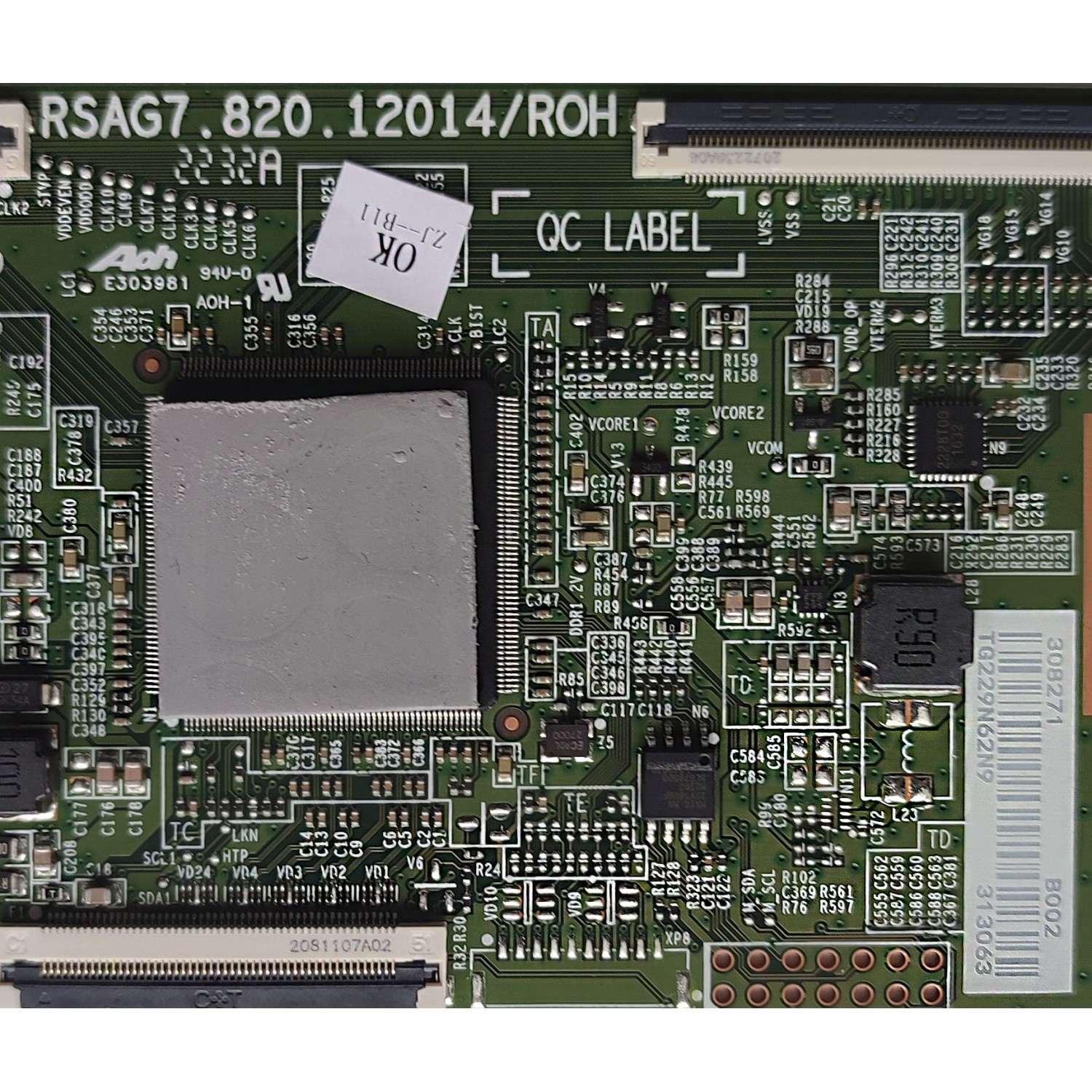 KIT DE TARJETAS PARA TV TOSHIBA / MAIN 317728 / TD.MT9020.703 / FUENTE 309070  / RSAG7.820.10689/ROH / T-CON 308271 / RSAG7.820.12014/ROH / 313063 / PANEL HD750Y1U72-TBL2K2\S2\GM\CDK3A\ROH / DISPLAY HV750QUB-F91 / MODELO 75C350KU - Imagen 3