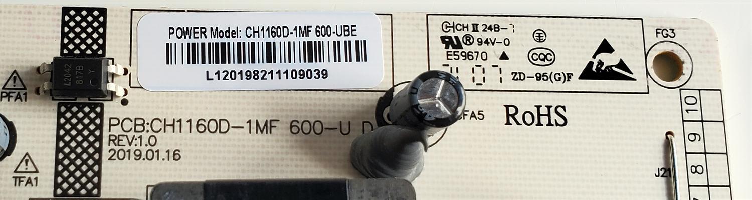 KIT DE TARJETAS PARA TV ONN / MAIN T.MS1801.81 / CH_C.RK.M1801-UC / U21030839-0A00250 / T-CON EACDJ7E15 / E88441 / FUENTE CH1160D-1MF 600-UBE / CH1160D-1MF 600-U D / PANEL C500Y19-5C / MODELO 100012585 ((50 PULGADAS)) - Imagen 5