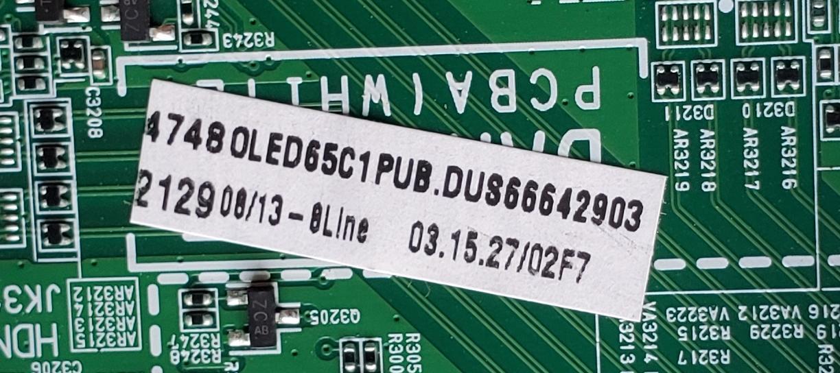 KIT DE TARJETAS PARA TV LG OLED / MAIN EBT66642903 / EAX69775701 / 66642903 / T-CON 6871L-6309E / 6870C-0852B / 6309E / LE650PQL (HP)(AB) / FUENTE EAY33783501 / EAX69569703 / 33783501 / PANEL AC650AQL CPA1_RS / MODELO OLED65C1PUB / OLED65C1PUB.DUSQLJR - Imagen 7