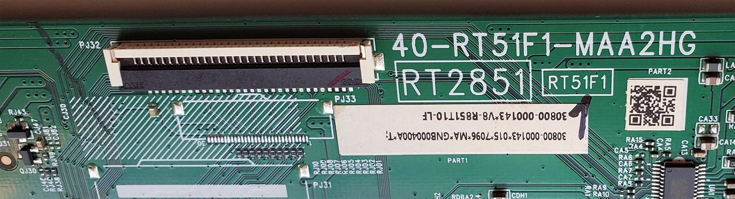 KIT DE TARJETAS PARA TV TCL / MAIN 30800-000143 / 40-RT51F1-MAA2HG / V8-R851T10-LF / FUENTE 08-L051WA1-PW200AA / 40-L051H1-PWC1CG / PANEL LVW320NDEL / MODELO 32S330 - Imagen 4