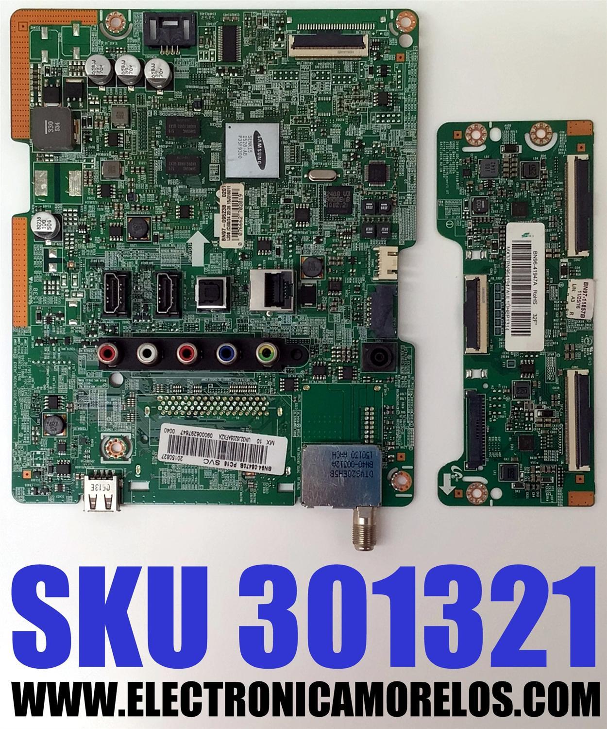 KIT DE TARJETAS PARA TV SAMSUNG / MAIN BN94-08470B / BN41-02360B / BN97-09523B / BN9408470B / T-CON BN96-41947A / BN41-02292A / BN97-11857B / BN9641947A / PANEL CY-JJ032AGLV1H / MODELOS UN32J5205 / UN32J5205AFXZA TS01 / UN32J5205AFXZA TS04
