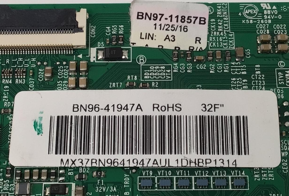 KIT DE TARJETAS PARA TV SAMSUNG / MAIN BN94-08470B / BN41-02360B / BN97-09523B / BN9408470B / T-CON BN96-41947A / BN41-02292A / BN97-11857B / BN9641947A / PANEL CY-JJ032AGLV1H / MODELOS UN32J5205 / UN32J5205AFXZA TS01 / UN32J5205AFXZA TS04 - Imagen 5