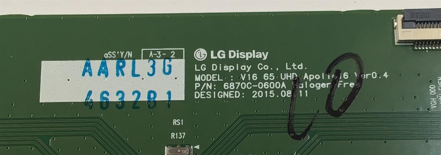 KIT DE TARJETAS PARA TV LG ORIGINAL / NUMERO DE PARTE EBT64235402 / EAX66882503(1.0) / 64235402 / FUENTE EAY64388841 / EAX66923301(1.3) / 64388841 / T-CON 6871L-4632B / 6870C-0600A / 4632B / PANEL LC650EGE (FJ)(M3) / MODELO 65UH615A-UC / 65UH6150-UB - Imagen 6