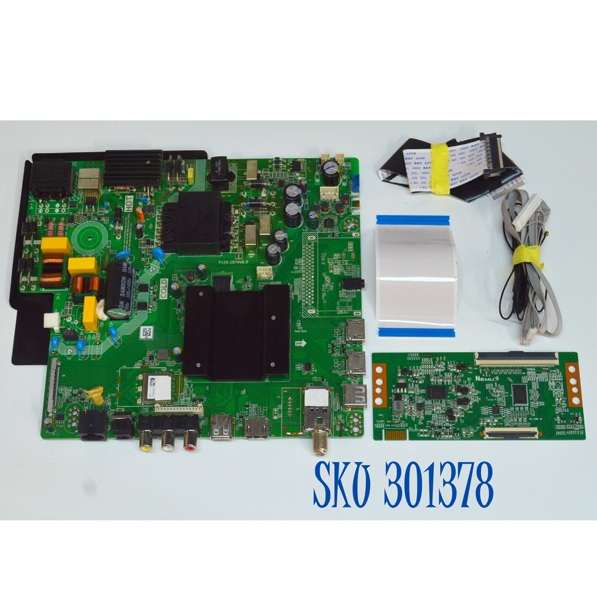 KIT DE TARJETAS ORIGINAL PARA TV EVL / NUMERO DE PARTE 58EVLS4 / P150-2874V6.0 / T-CON N4TH580UHDGT03 / N4TH580UHDGT03-1-F_K0 / PT580GT03-1 / 577C2C / PANEL D58-A30 / PT580GT03-1 / DISPLAY PT580GT03-1 / MODELO 58EVLS4