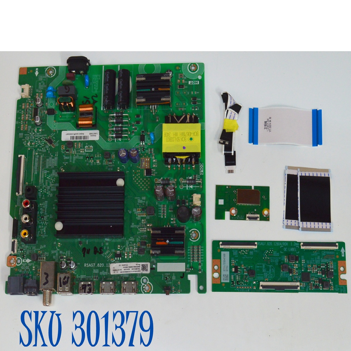 KIT DE TARJETAS ORIGINAL PARA TV HISENSE / NUMERO DE PARTE 348797 / RSAG7.820.12970/ROH / 55A51HUA / 348798 / T-CON 327316 / RSAG7.820.12804/ROH / PANEL HD550H1U71-T0LF / DISPLAY HF550QUB-F20 / MODELO 55A7N / 55A7N 55A51HUA
