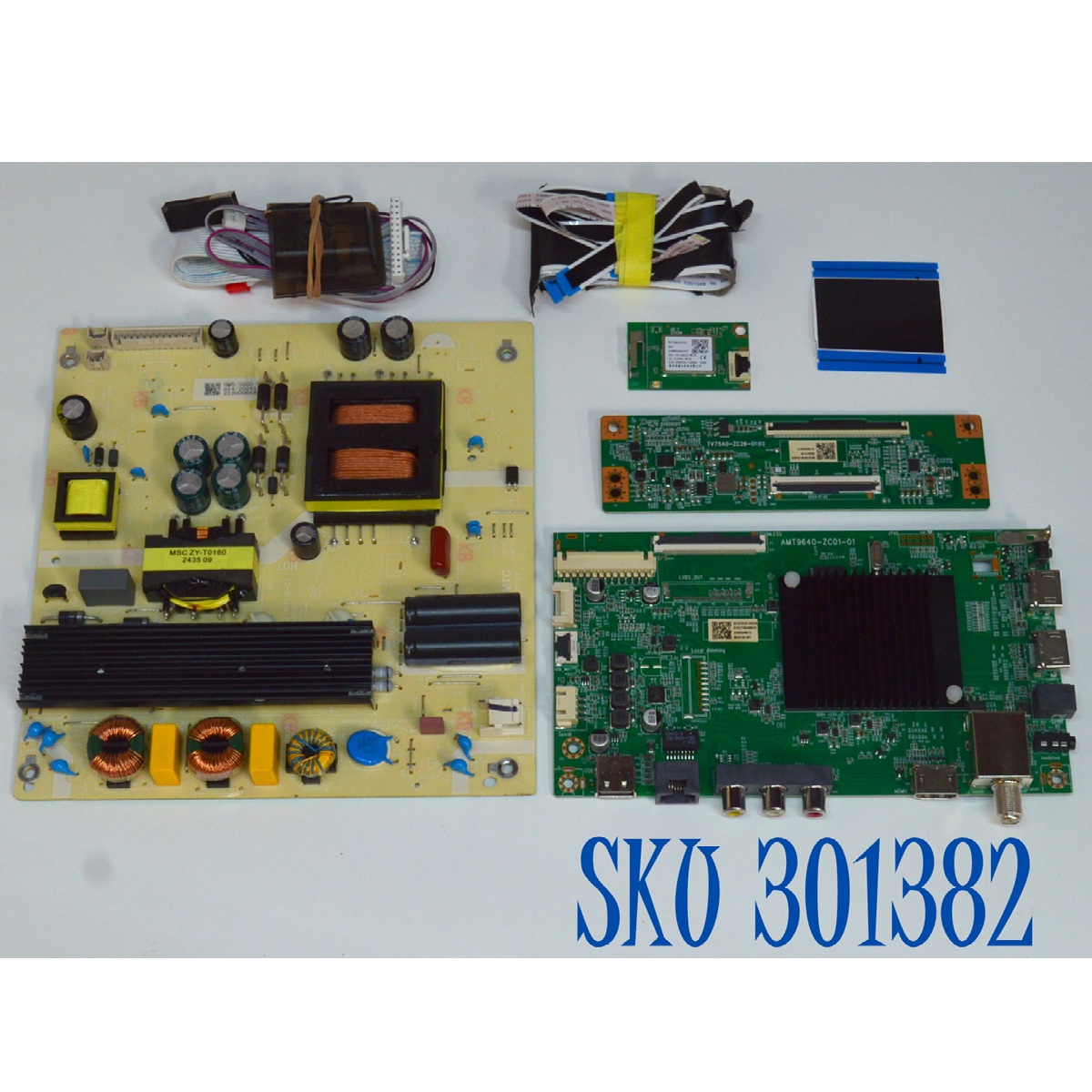 KIT DE TARJETAS ORIGINAL PARA TV ONN / NUMERO DE PARTE AMT9640-ZC01-01 / 515CT9640M10 / FUENTE TV6507-ZC02-01 / 514C6507M05 / T-CON TV75A0-ZC26-01 / 513C75A0M32 / PANEL JR645R3HD1K / DISPLAY JR645R3HD1K / MODELO 100012587 65"