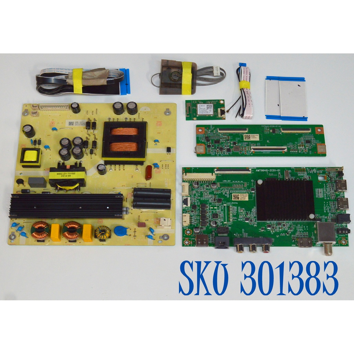 KIT DE TARJETAS ORIGINAL PARA TV ONN / NUMERO DE PARTE MAIN AMT9640-ZC01-01 / 515CT9640M10 / FUENTE TV6507-ZC02-01 / 514C6507M08 / T-CON TV70A0-ZC26-01 / 513C70A0M04 / PANEL JE695R3HD2L / DISPLAY JE695R3HD2L / MODELO 100012588 70"