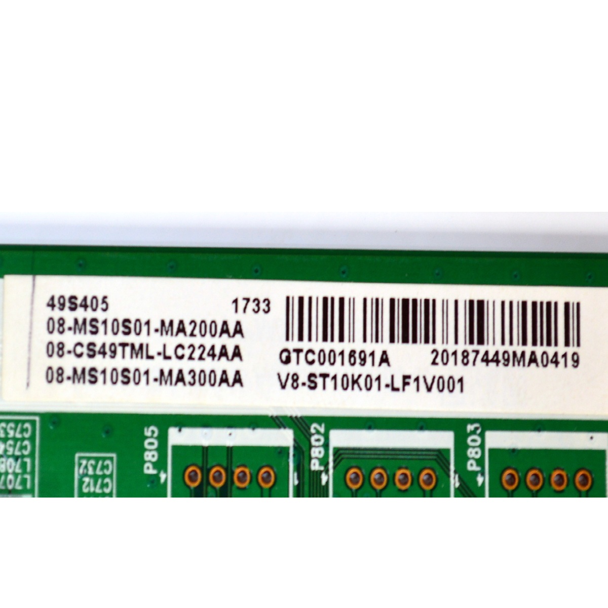 KIT DE TARJETAS ORIGINAL PARA TV TCL / NUMERO DE PARTE MAIN 08-CS49TML-LC224AA / 40-MST10S-MAD4HG / FUENTE 08-L141WA2-PW220AB / 40-L141H4-PWG1CG / PANEL LVU485ND1L / DISPLAY ST4851D03-3 / MODELO 49S405 - Imagen 2