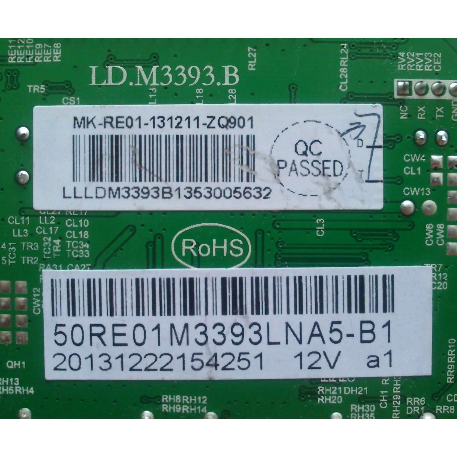 MAIN / RCA 50RE01M3393LNA5-B1 / 20131222154251 / LD.M3393.B / 20131222154251 12V a1 / 3393B1353 / PANEL V500HJ1-PE8 / MODELO LED50B45RQ / CHECAR LOS CONECTORES A DETALLE - Imagen 2