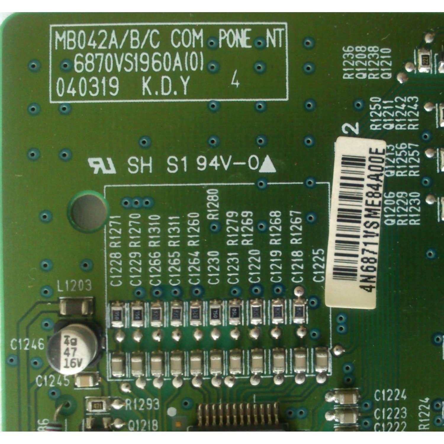SEÑAL DE A/V / LG 6871VSME84A / 6870VS1960A / MB042A/B/C MODELO E44W46LCD	 - Imagen 2