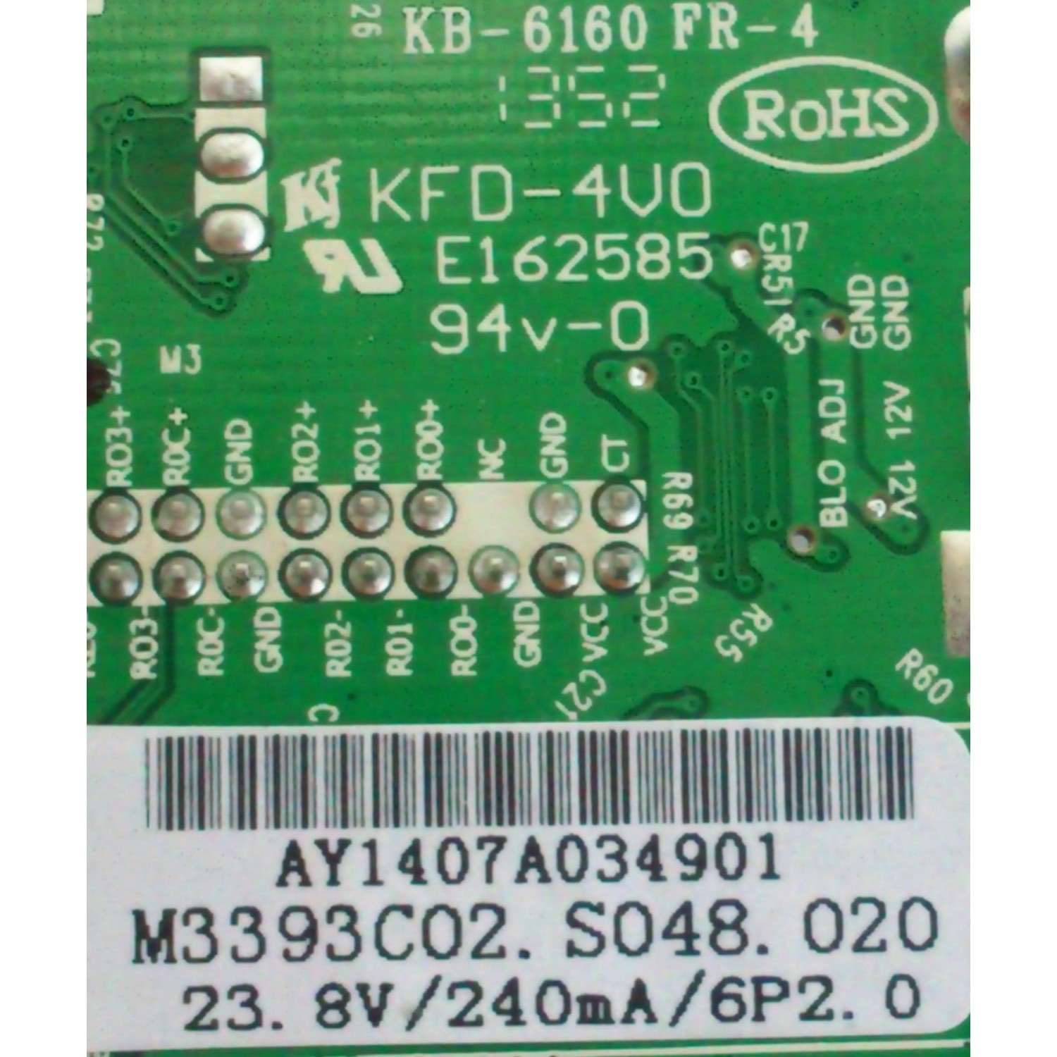MAIN / AOYUAN / SPELER AY1407A034 / KFD-4V0 / KB6160 / 3BD0007418 / MODELO M3393C02.S02	 - Imagen 2