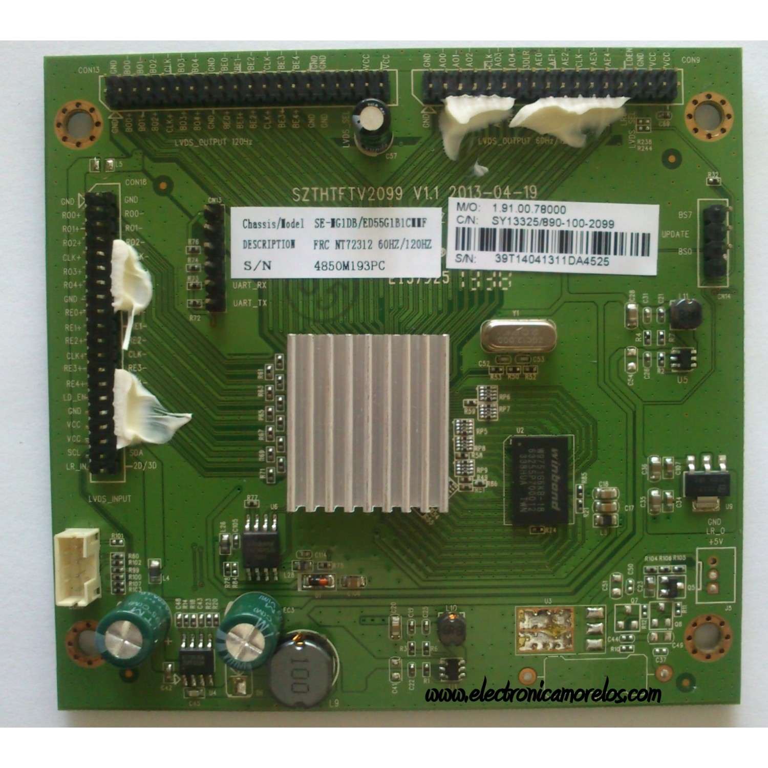 FRC 60HZ/120HZ / WESTINGHOUSE 890-100-2099 / SY13392-1 / SZTHTFTV2099 / MODELO DWM55F1Y1 TW-75911-A055B	